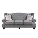 Hannes - Sofa With 2 Pillows - Gray Fabric