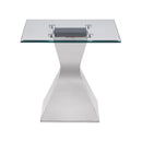 Jenny - Glass Top Stainless Steel Table