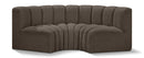 Arc - Boucle Fabric 3 Piece Modular U-Shaped Sofa