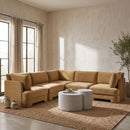 Hammond - Velvet Performance Fabric Upholstered 5 Piece Corner Sectional