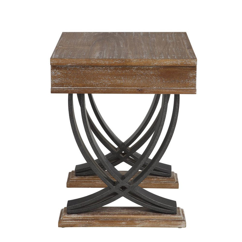 Pellio - End Table - Antique Oak & Black