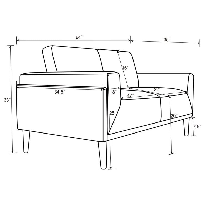 Rilynn - Upholstered Track Arm Sofa Set