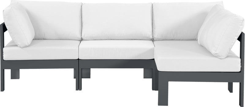 Nizuc - Outdoor Patio Modular Sectional - White - Fabric - Modern & Contemporary