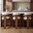 Sacha - Vegan Leather Upholstered Counter Stool With Brown Base