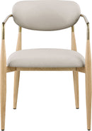 Ronda - Vegan Leather Upholstered Dining Arm Chair - Natural Legs