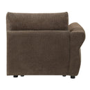 Theodore - Modular Left Facing Arm Chair - Brown Chenille