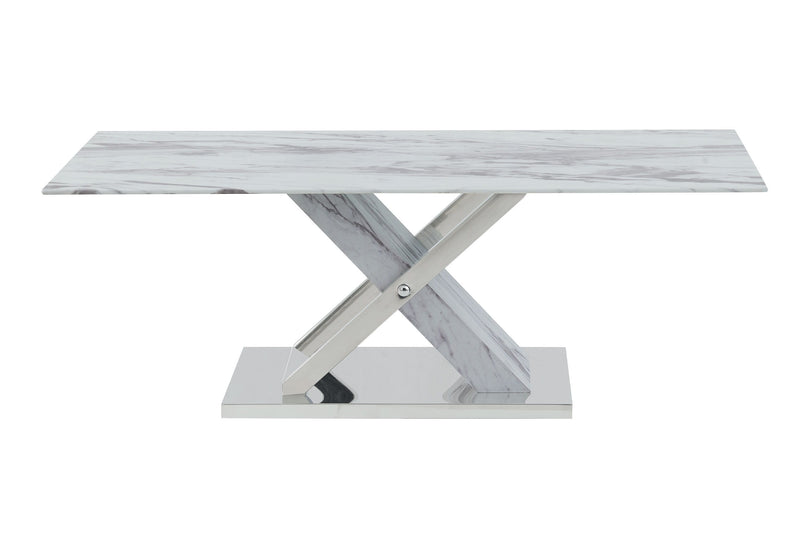 T1274 - Coffee Table - Light Gray / Silver