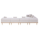 Laguna - 7 Piece Resilient Water Resistant Fabric 142" Upholstered Outdoor Patio Modular Sectional