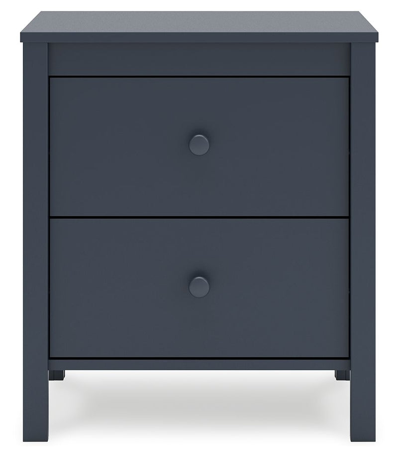 Simmenfort - Navy Blue - Two Drawer Night Stand