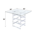 Nadie - Counter Height Table - Clear Glass Top & Black