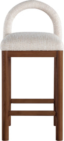 Conrad - Linen Counter Stool With Brown Legs