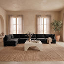 Hammond - Velvet Performance Fabric Upholstered 6 Piece L-Shaped Armless Sectional