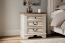Realyn - Three Drawer Night Stand - White / Brown / Beige