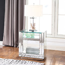 Nysa - 24" End Table - Mirrored & Faux Crystals