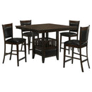 Jaden - 5 Piece Square Counter Height Dining Set - Espresso