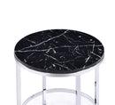 Virlana - End Table - Faux Black Marble Top & Chrome
