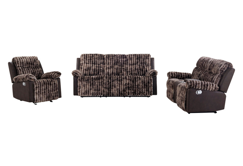 U6028 - Reclining Sofa/Console Reclining Loveseat/Glider Recliner - Brown