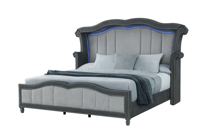 Vanna - King Bed - Dark Gray