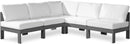 Nizuc - Outdoor Patio 5 Piece Modular Sectional With Gray Frame