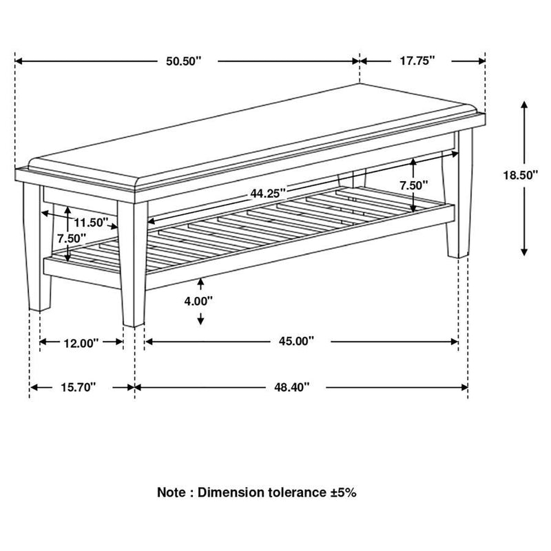 Franco - Bench with Lower Shelf