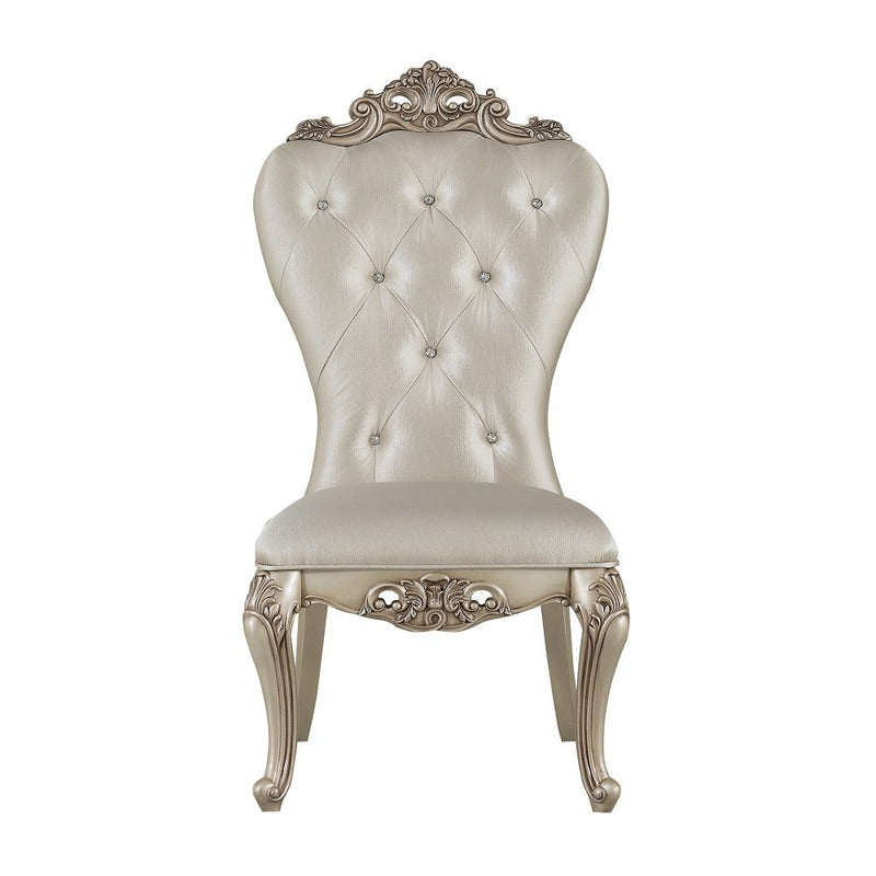 Gorsedd - Side Chair (Set of 2) - Cream Fabric & Golden Ivory