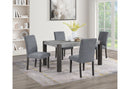 5 Piece Dining Room Set (Dining Table And 4 Dining Chairs) - Gray