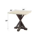 Romina - End Table - White Marble Top & Weathered Espresso