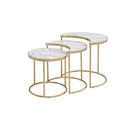 Anpay - Nesting Table Set - Faux Marble Top & Gold