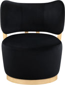 Elara - Velvet Upholstered Swivel Accent Chair - Stained Natural