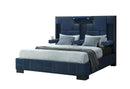 Oscar - King Bed Without Wood Trim - Navy Blue