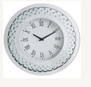 Nysa - 20" Wall Clock - Mirrored & Faux Crystals