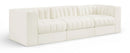 Rummi - Velvet Performance Fabric Upholstered 3 Piece Modular Sofa