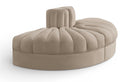 Rummi - Velvet Performance Fabric Upholstered 2 Piece  Rounded Modular Loveseat