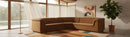 Cascade - Velvet Modular Sectional - Saddle