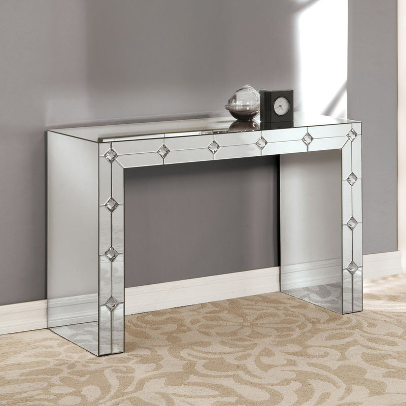 Hessa - Console Table - Mirrored & Faux Rhinestone