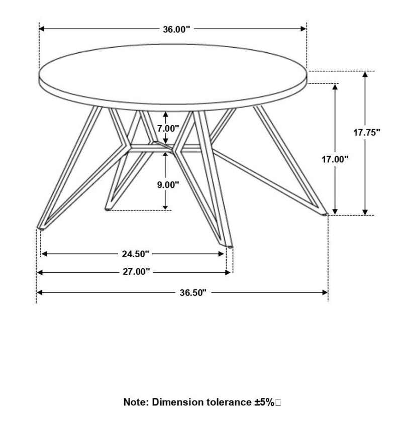 Hadi - Round Coffee Table With Hairpin Legs - Cement And Gunmetal