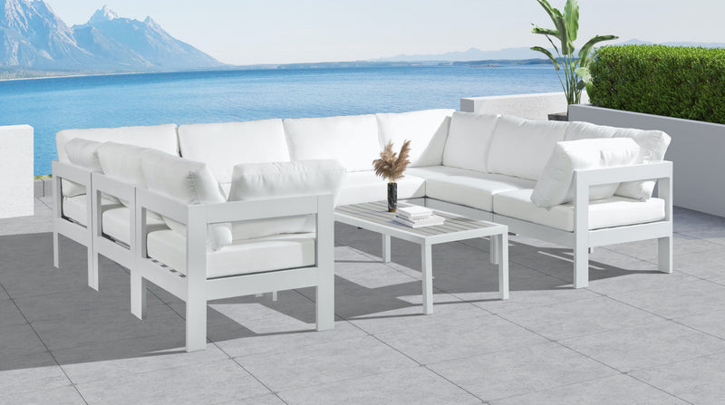 Nizuc - Outdoor Patio Modular Sectional 8 Piece - White - Metal