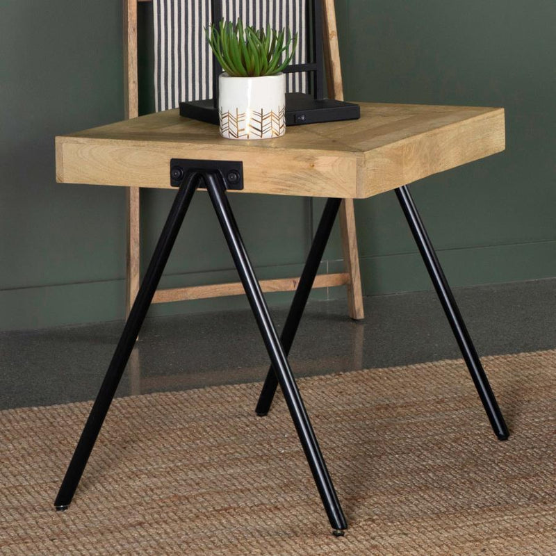 Avery - Square Solid Mango Wood Side End Table - Natural