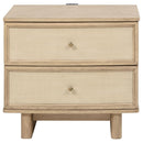 Kailani - 2-Drawer Nightstand Bedside Table - Beige Oak