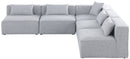 Cube - Linen 5 Piece Modular Corner Armless Sectional
