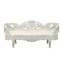 Adara - Bench - Pearl White Synthetic Leather & Antique White