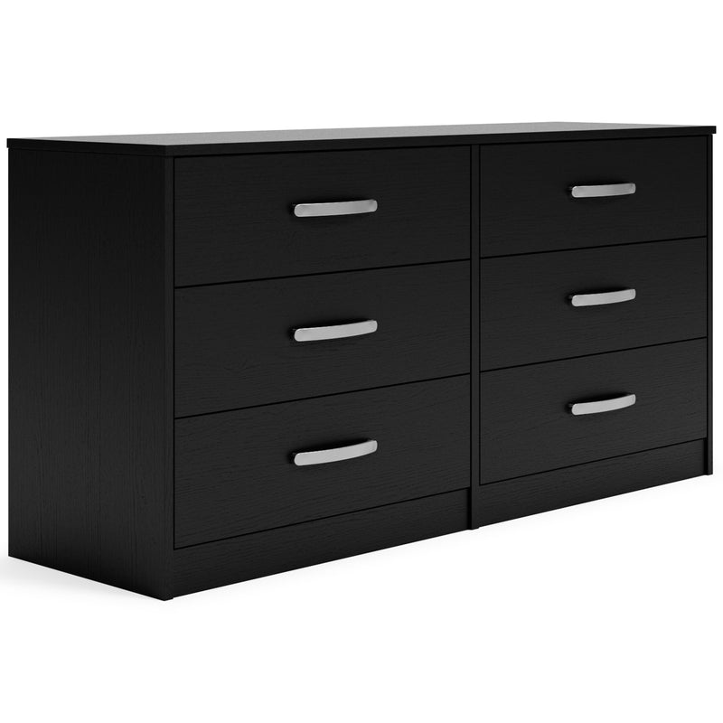 Finch - Black - Six Drawer Dresser