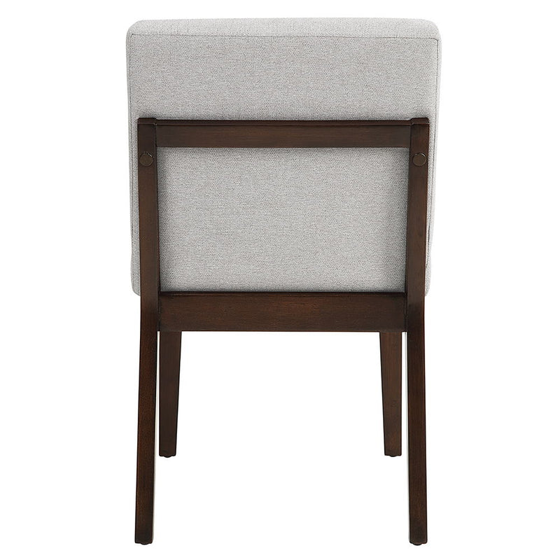 Edwyn - Side Chair (Set of 2) - Gray Fabric & Brown Finish