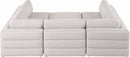 Beckham - 6 Piece Modular U-Shaped Armless Sectional