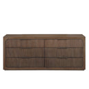 Leanna - Dresser With Wood Top - Brown Oak