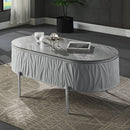 Yukino - Coffee Table - Gray High Gloss & Chrome