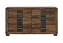 Optimus - 4 Piece Bedroom Set (Queen Bed, Dresser, Mirror And Nightstand) - Black / Brown