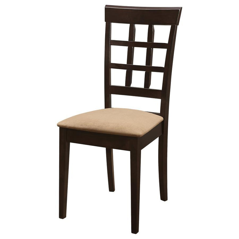 Gabriel - Lattice Back Side Chairs (Set of 2) - Cappuccino And Tan