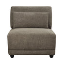 Rylie - Modular Armless Chair With Pillow - Brown Linen