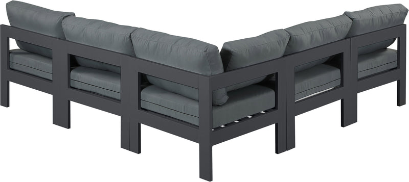 Nizuc - Outdoor Patio Modular Sectional 5 Piece - Dark Grey